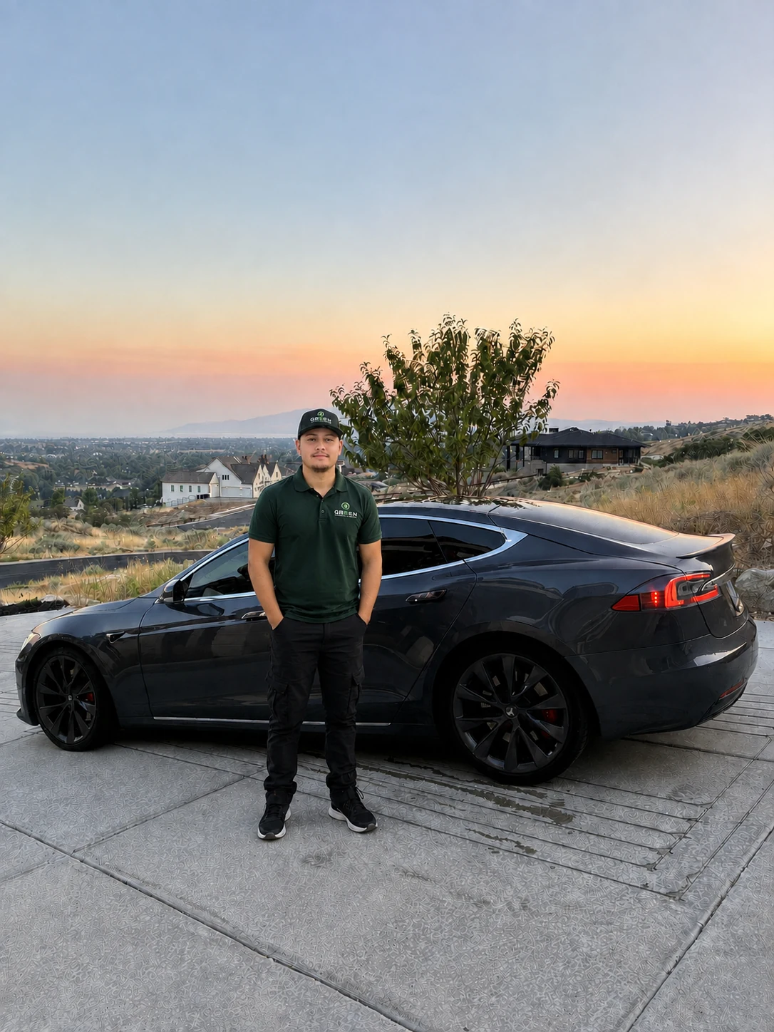 Conner at sunset overlooking Utah County